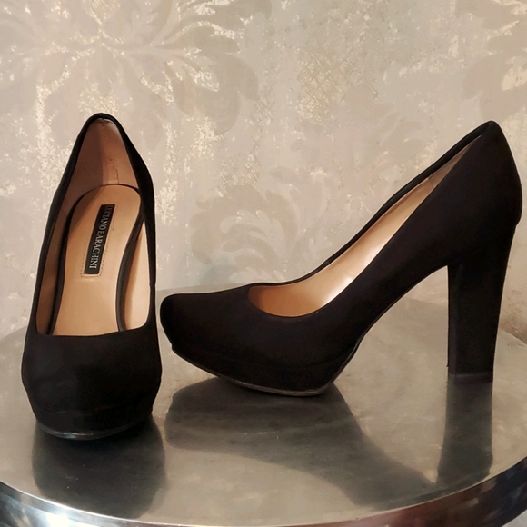 Luciano Barachini black suede high heel shoes 38 - Picture 1 of 9